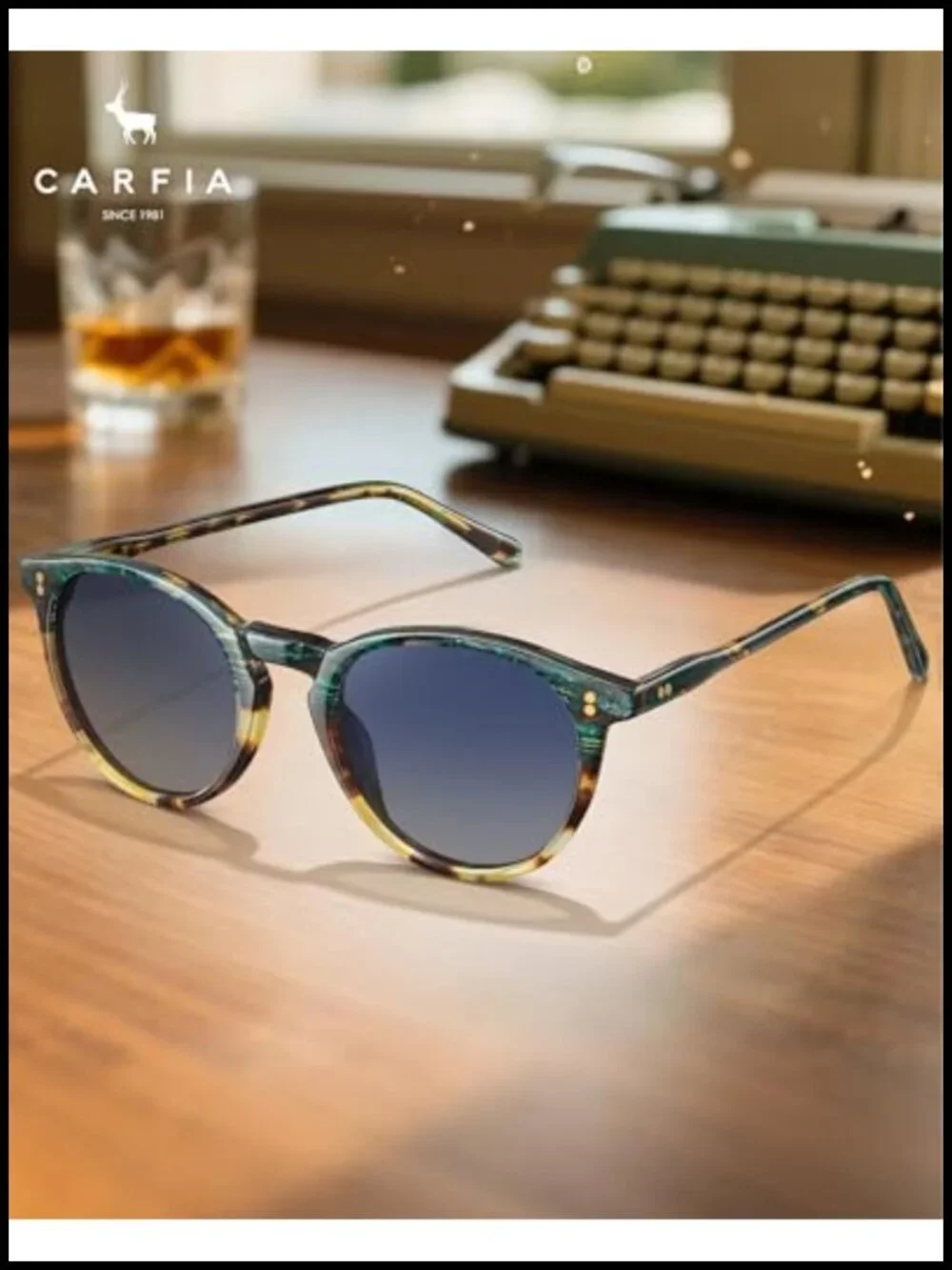 Round Acetate Polarized Sunglasses UV Protection